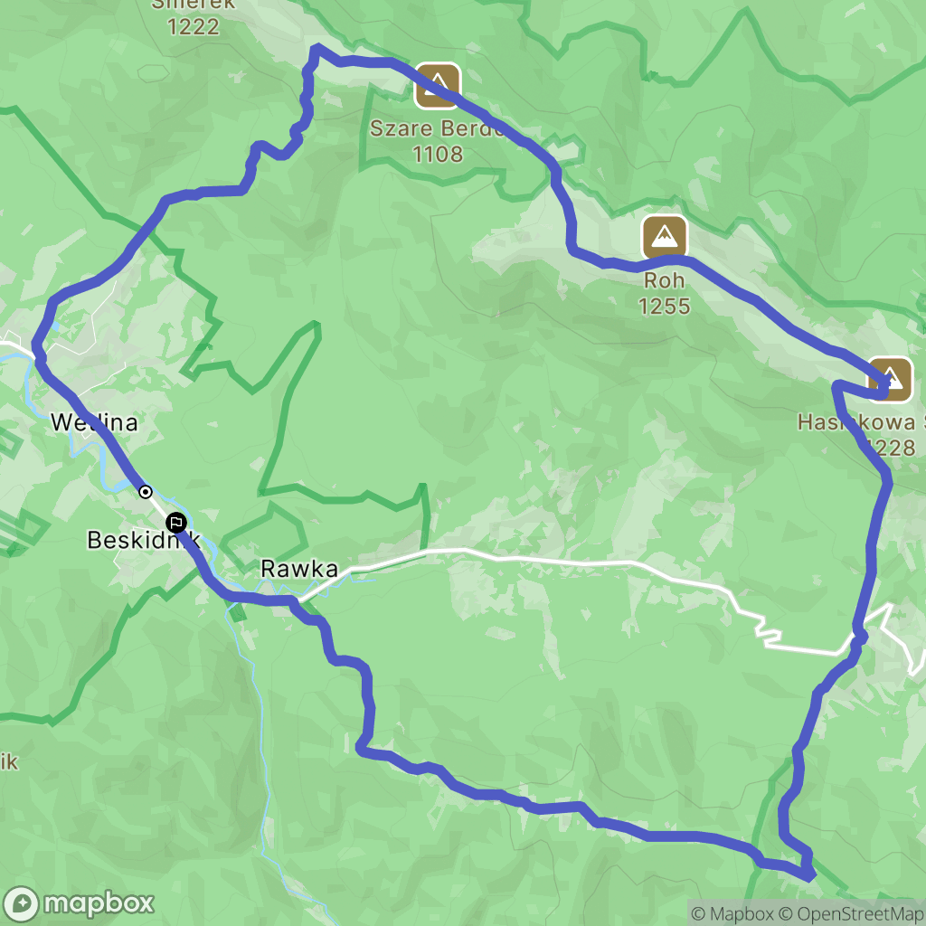 Wetlina: mapa trasy - Poland