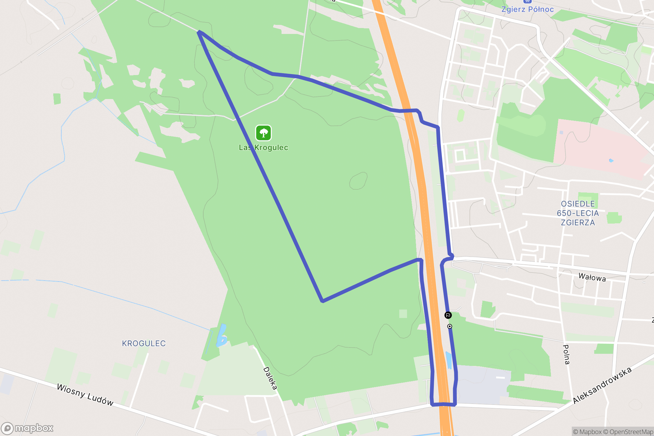 Zgierz: mapa trasy - Poland