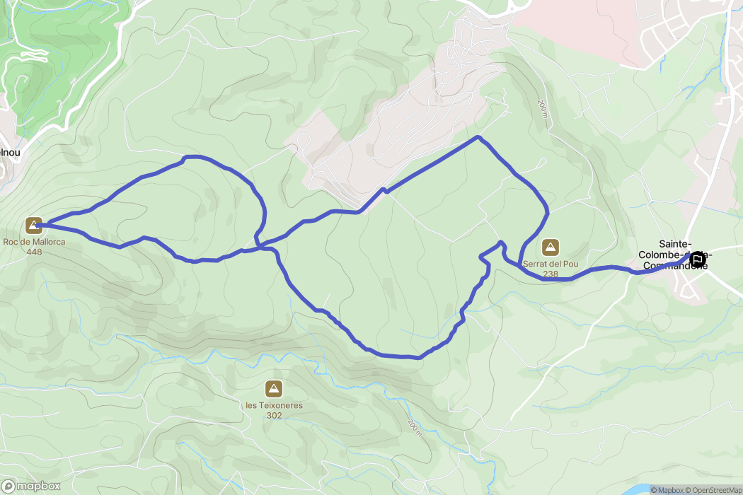 Sainte-Colombe-de-la-Commanderie : carte du parcours de randonnée - France