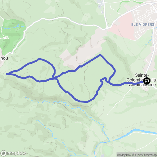 Sainte-Colombe-de-la-Commanderie : carte du parcours de randonnée - France