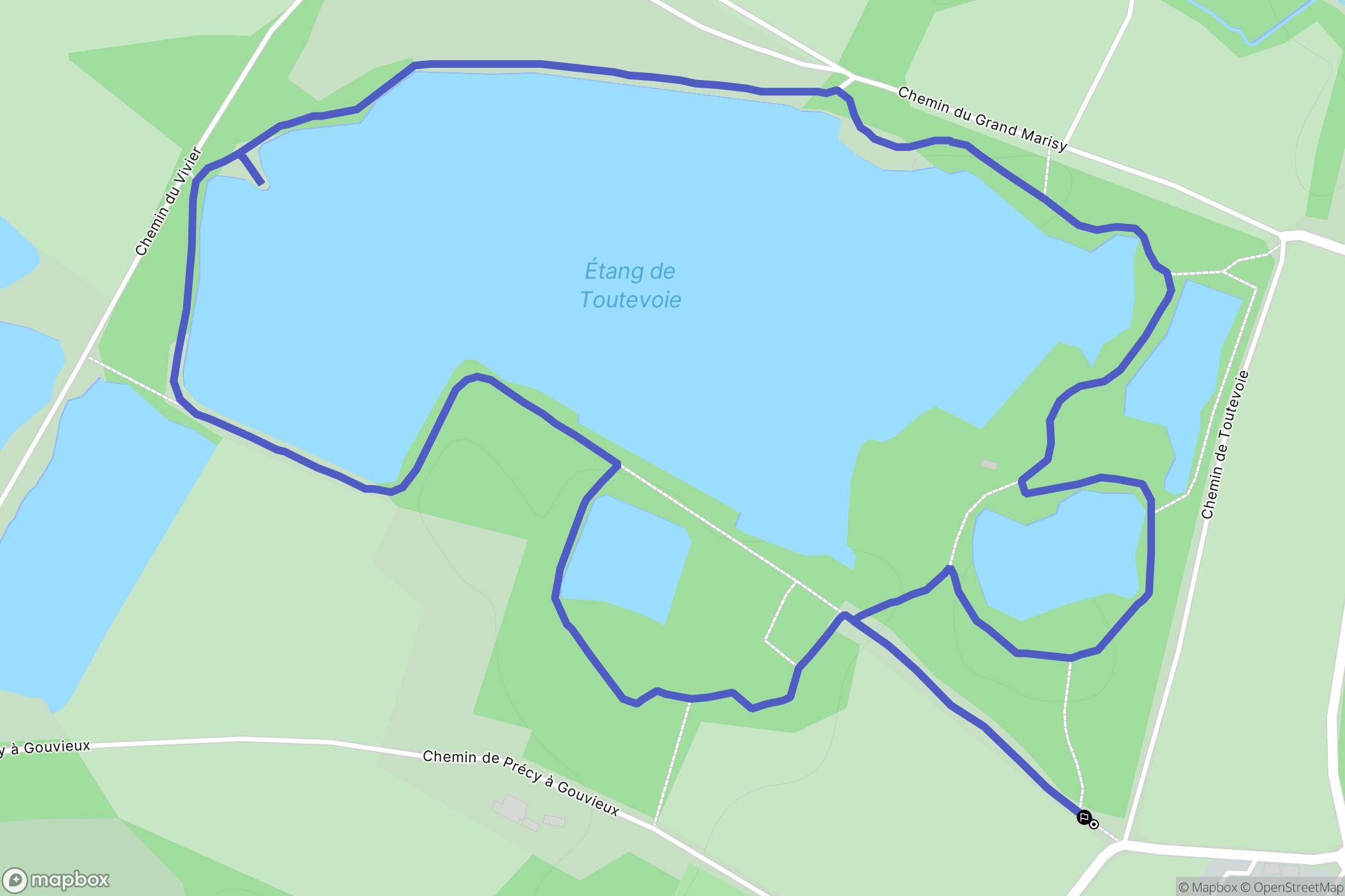 Gouvieux : carte du parcours de randonnée - France