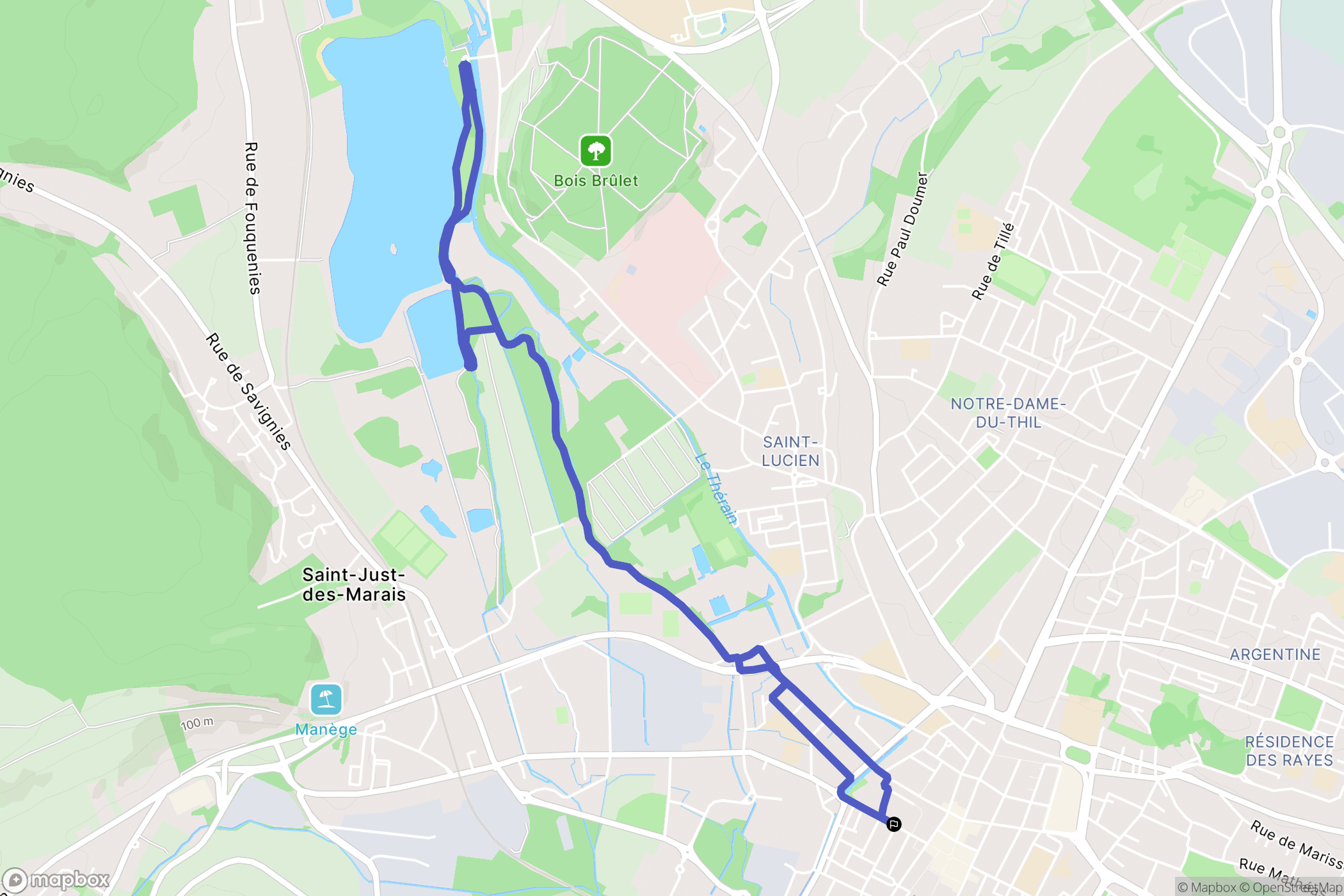 Beauvais : carte du parcours de randonnée - France