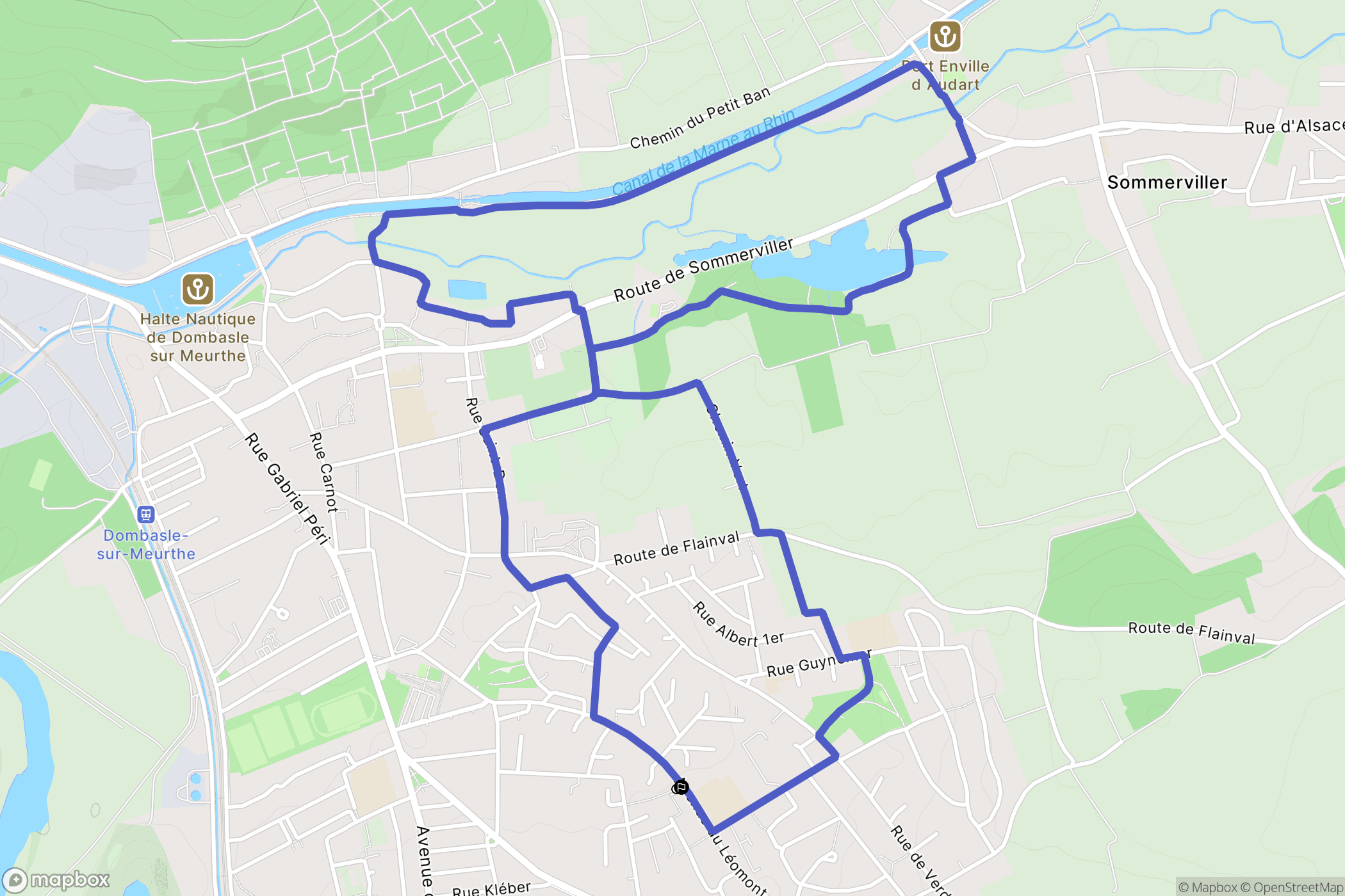 Dombasle-sur-Meurthe : carte du parcours de randonnée - France