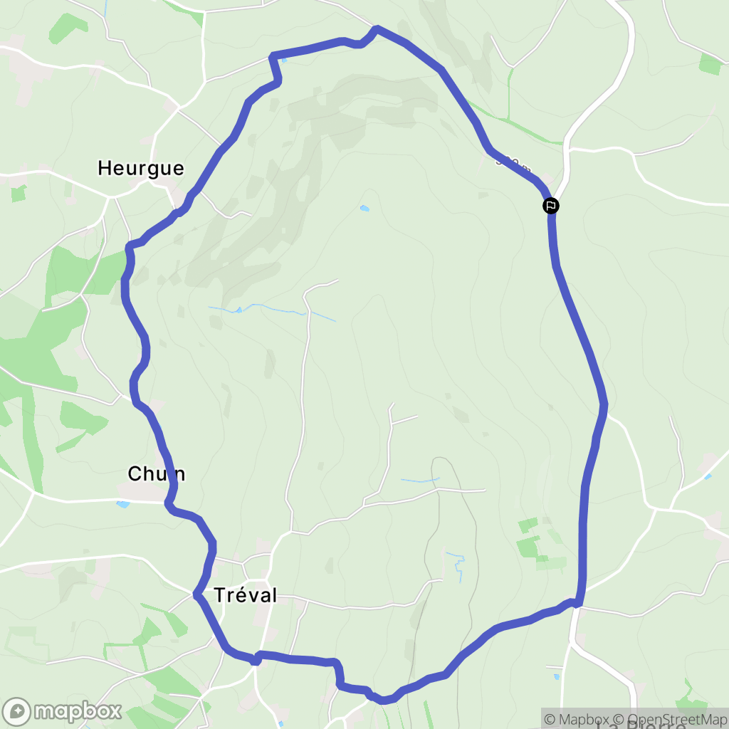 Saint-Christophe-en-Brionnais : carte du parcours de randonnée - France