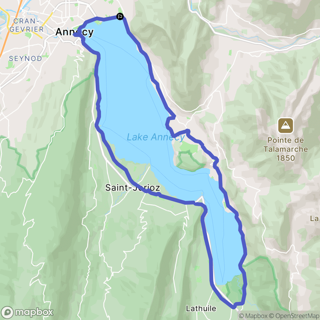 Annecy : carte du parcours de randonnée - France