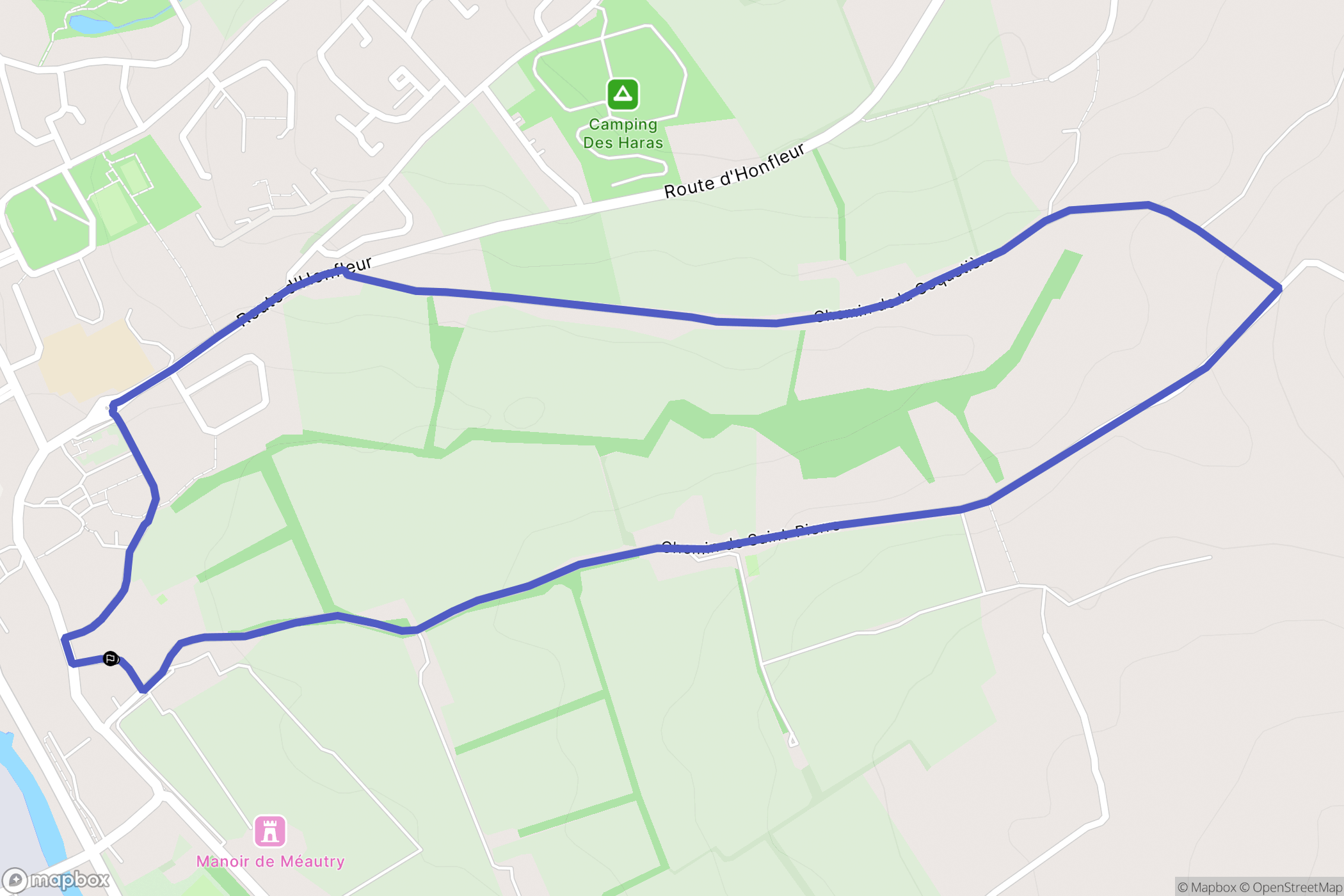 Touques : carte du parcours de randonnée - France