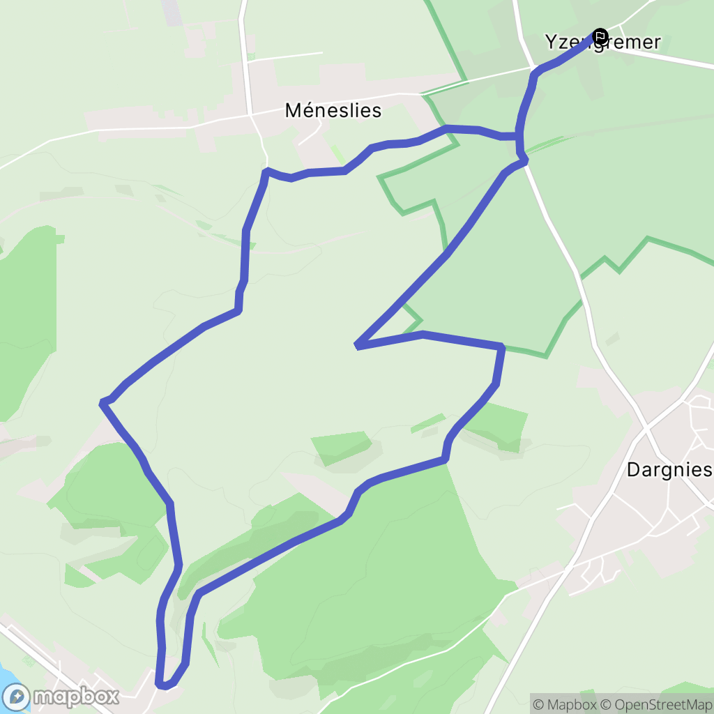 Yzengremer : carte du parcours de randonnée - France