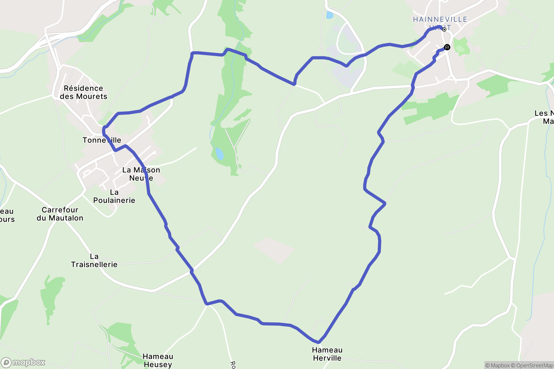 Cherbourg-en-Cotentin : carte du parcours de randonnée - France