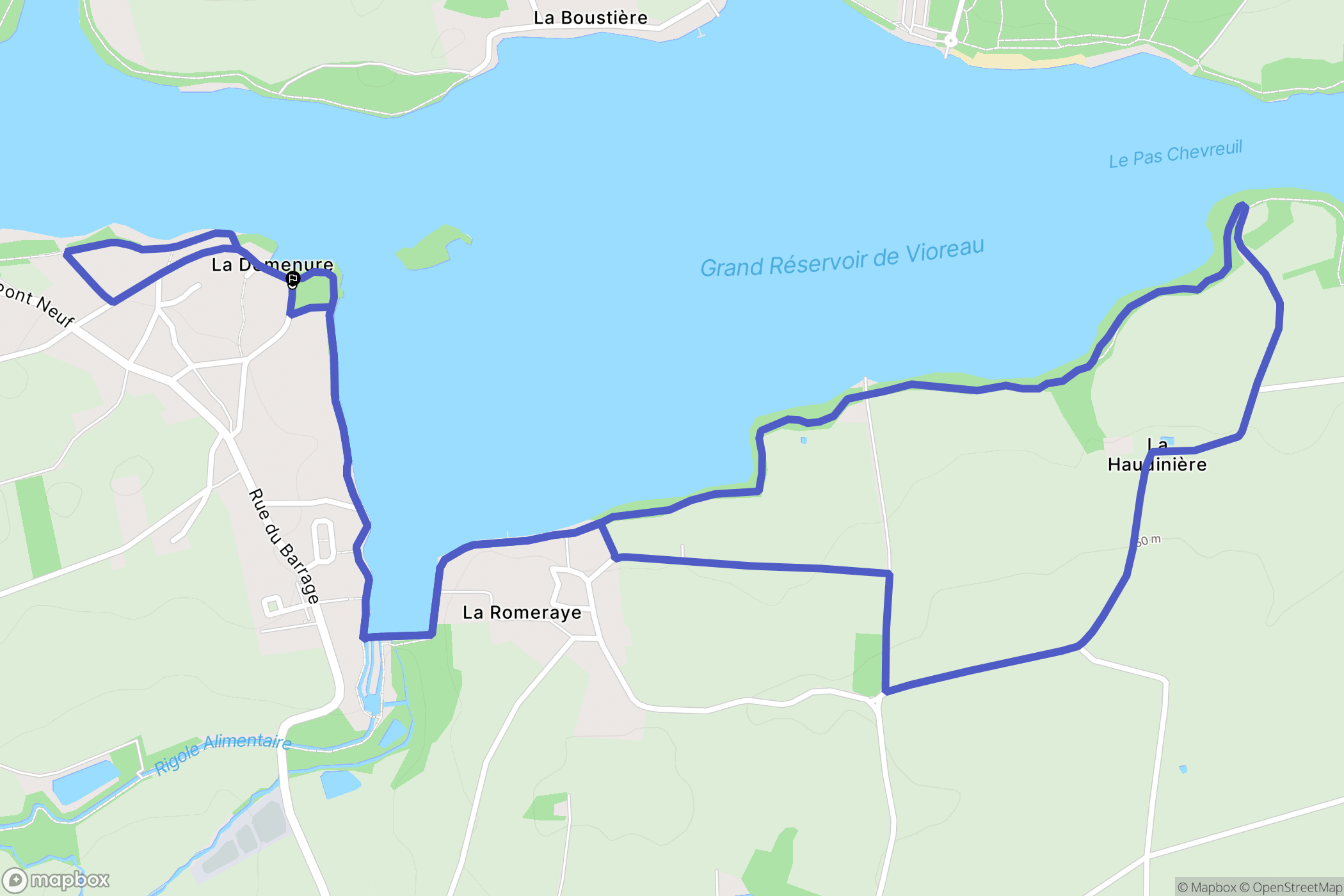 Joué-sur-Erdre : carte du parcours de randonnée - France