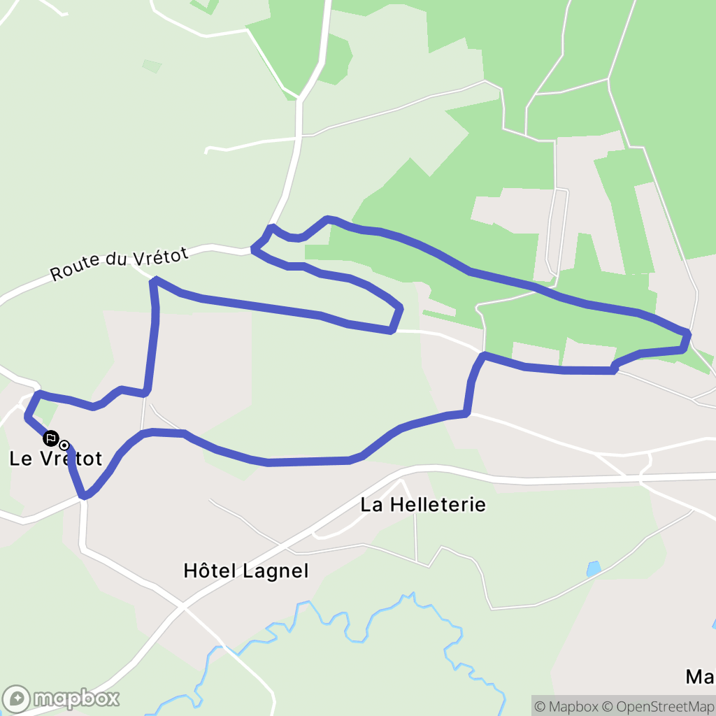 Bricquebec-en-Cotentin : carte du parcours de randonnée - France