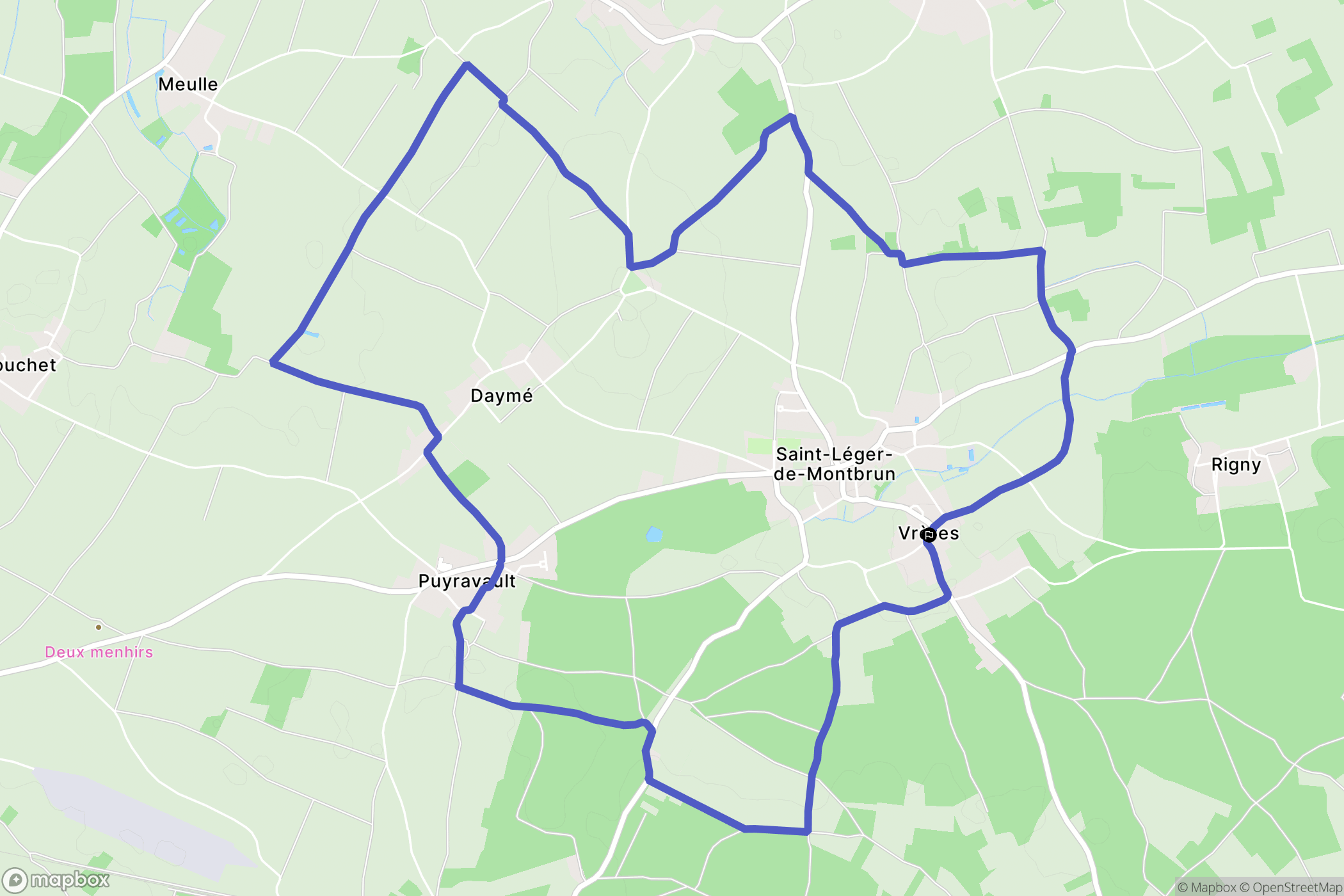 Saint-Léger-de-Montbrun : carte du parcours de randonnée - France