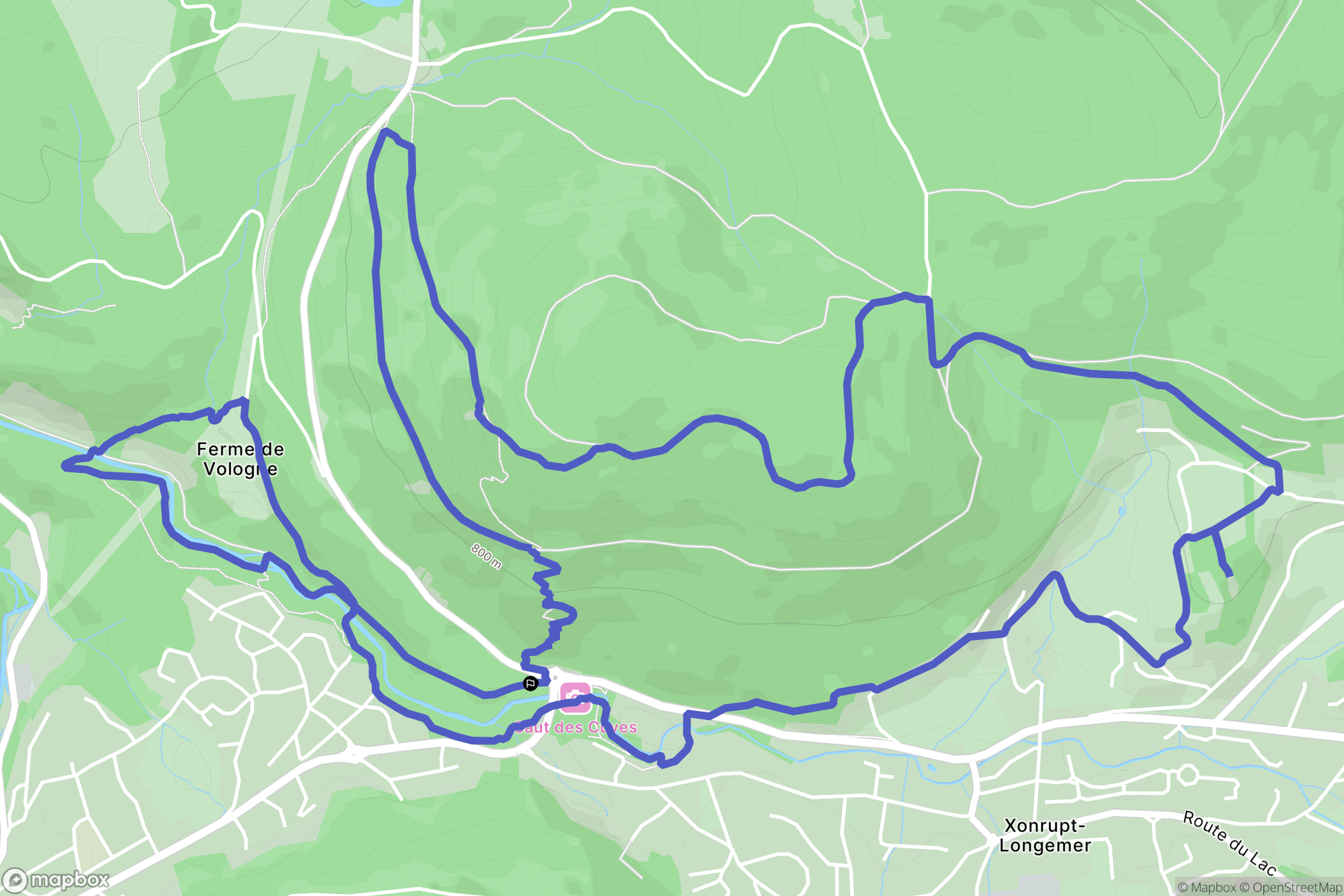 Xonrupt-Longemer : carte du parcours de randonnée - France