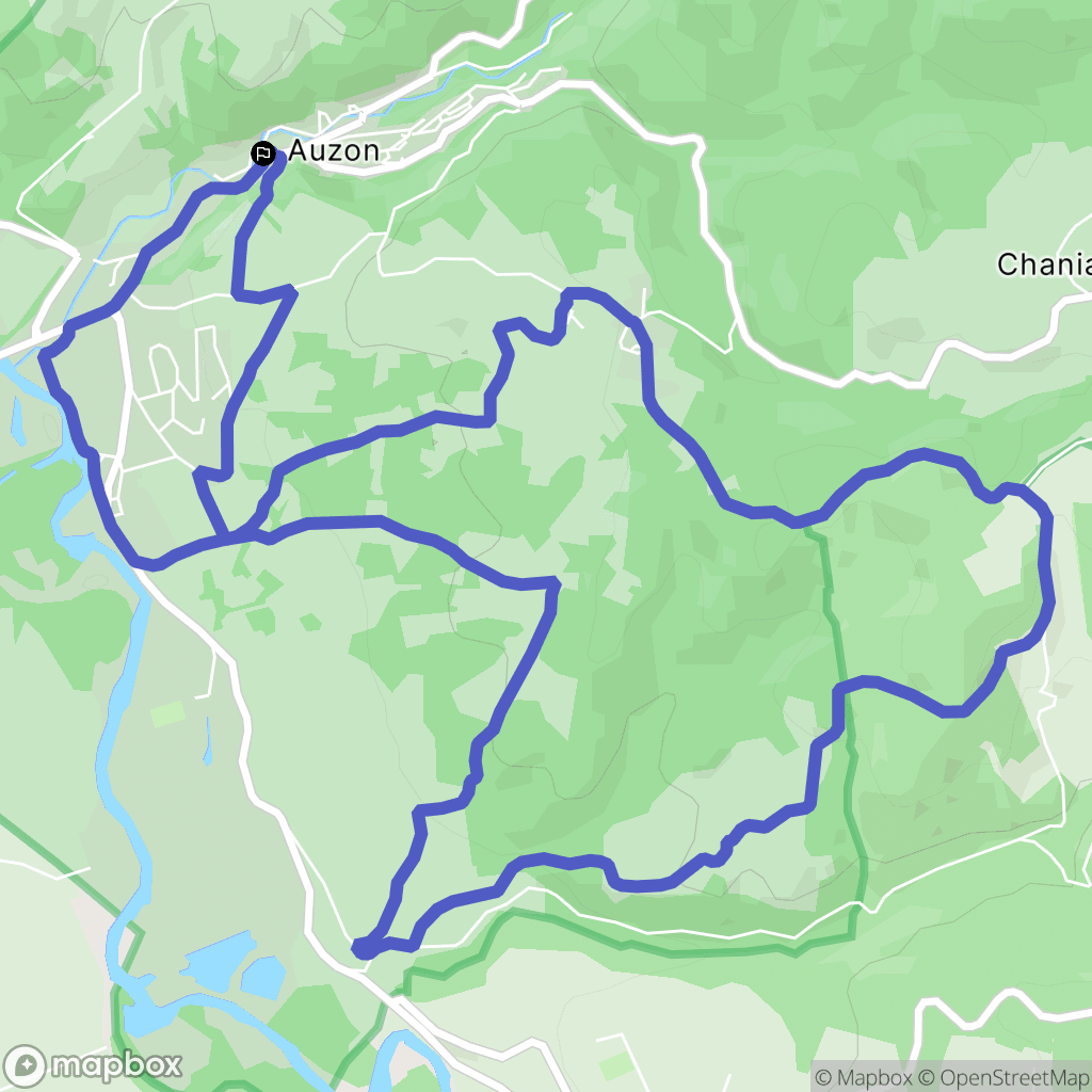 Auzon : carte du parcours de randonnée - France