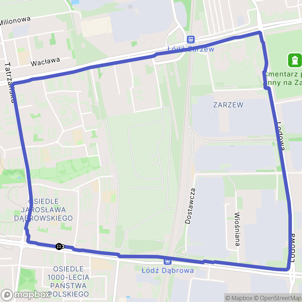 Łódź: mapa trasy - Poland