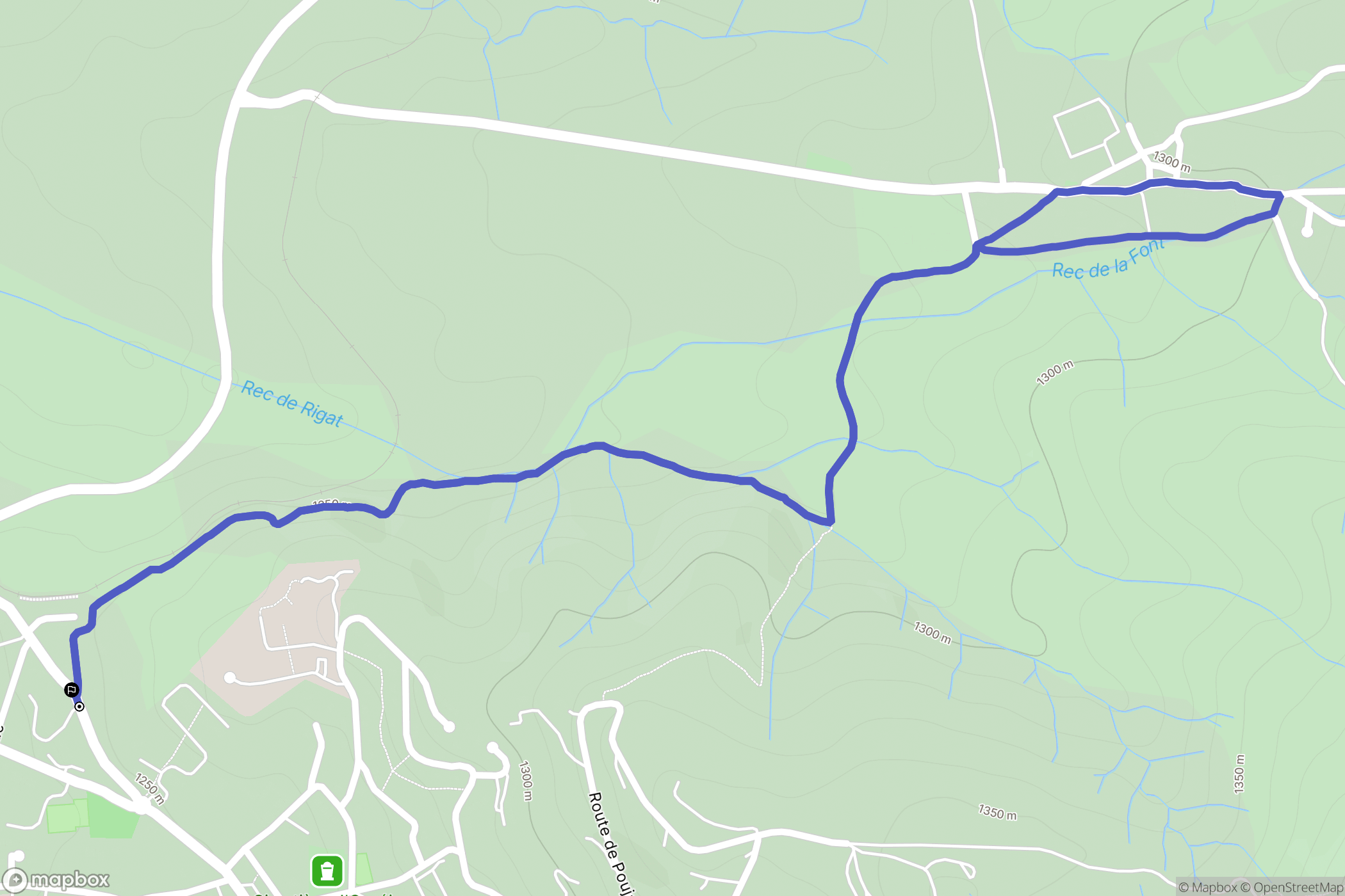 Osséja : carte du parcours de randonnée - France