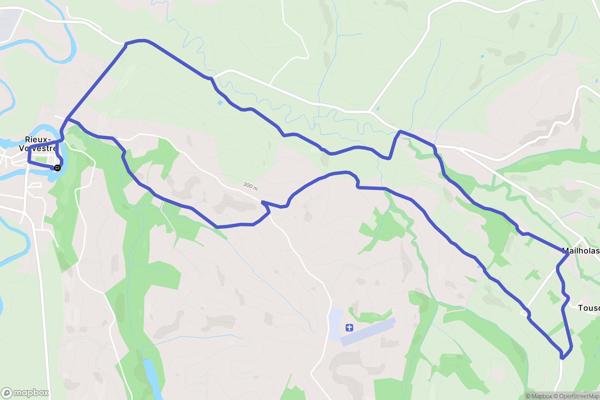 Rieux-Volvestre : carte du parcours de randonnée - France