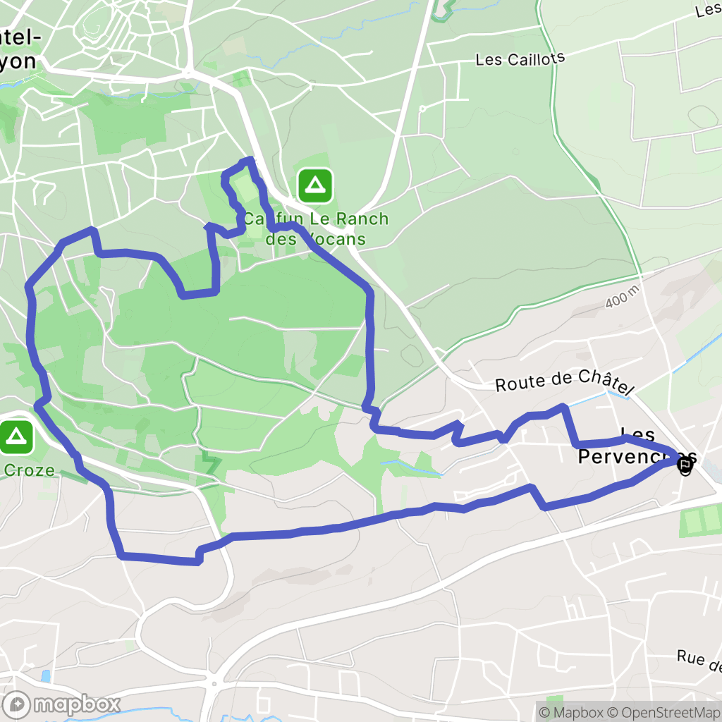Riom : carte du parcours de randonnée - France