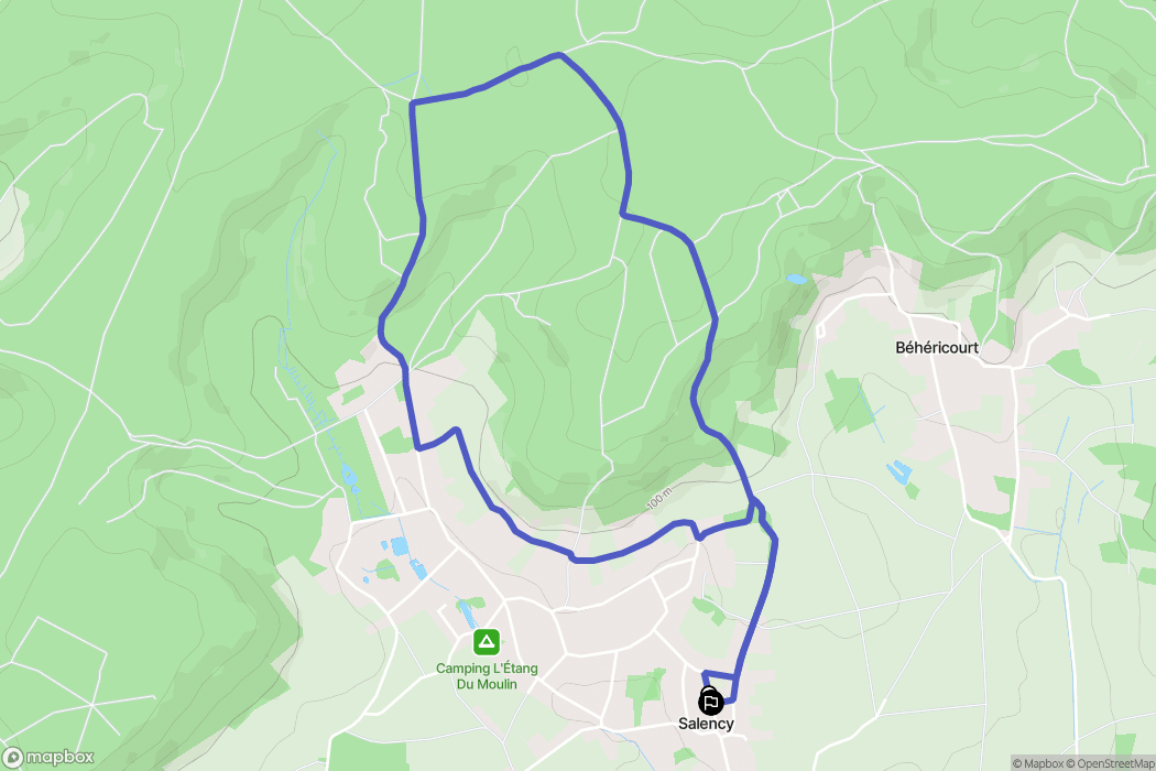 Salency : carte du parcours de randonnée - France