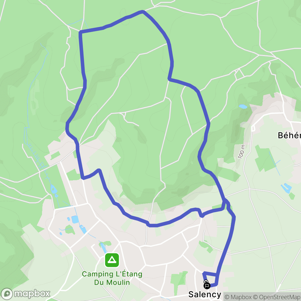 Salency : carte du parcours de randonnée - France