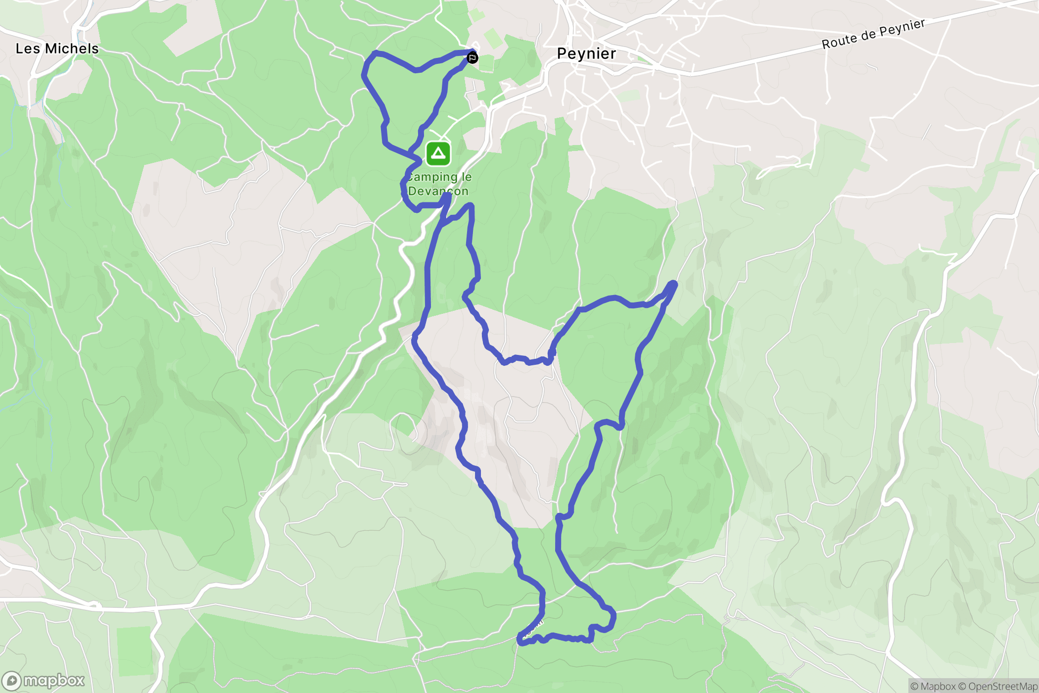 Peynier : carte du parcours de randonnée - France