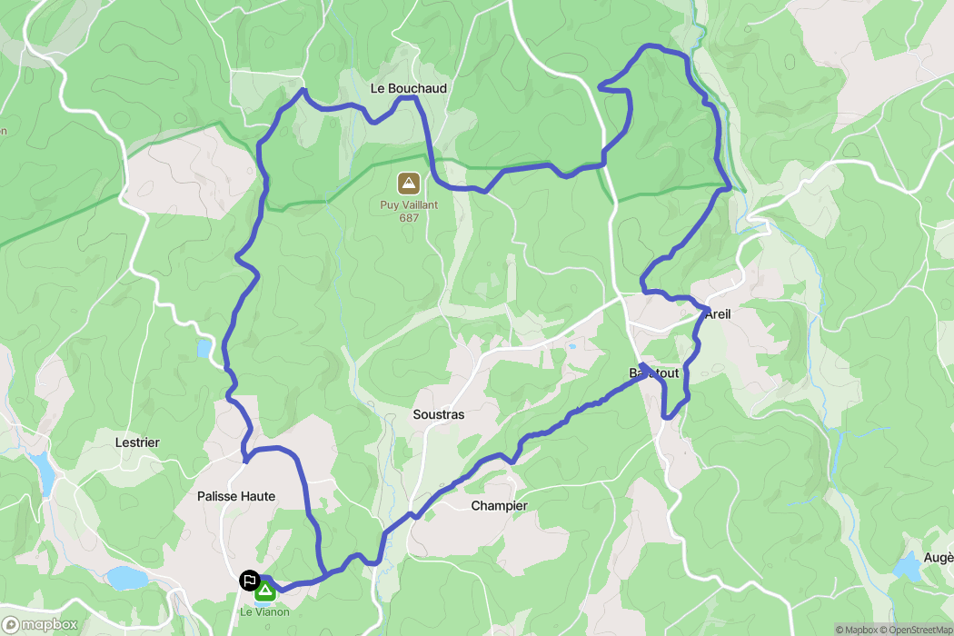 Palisse : carte du parcours de randonnée - France