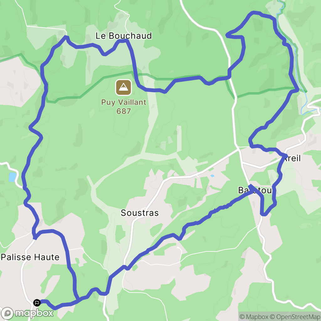Palisse : carte du parcours de randonnée - France