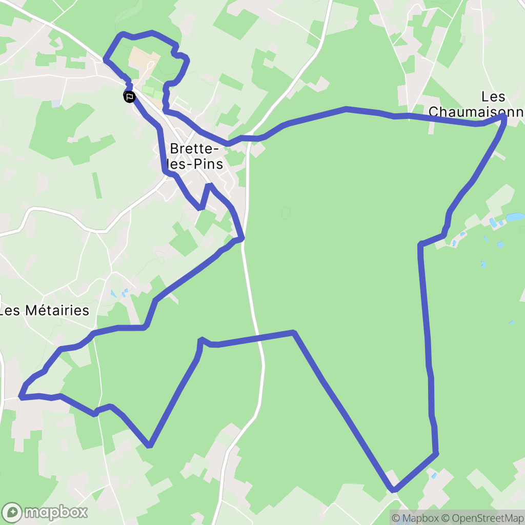 Brette-les-Pins : carte du parcours de randonnée - France
