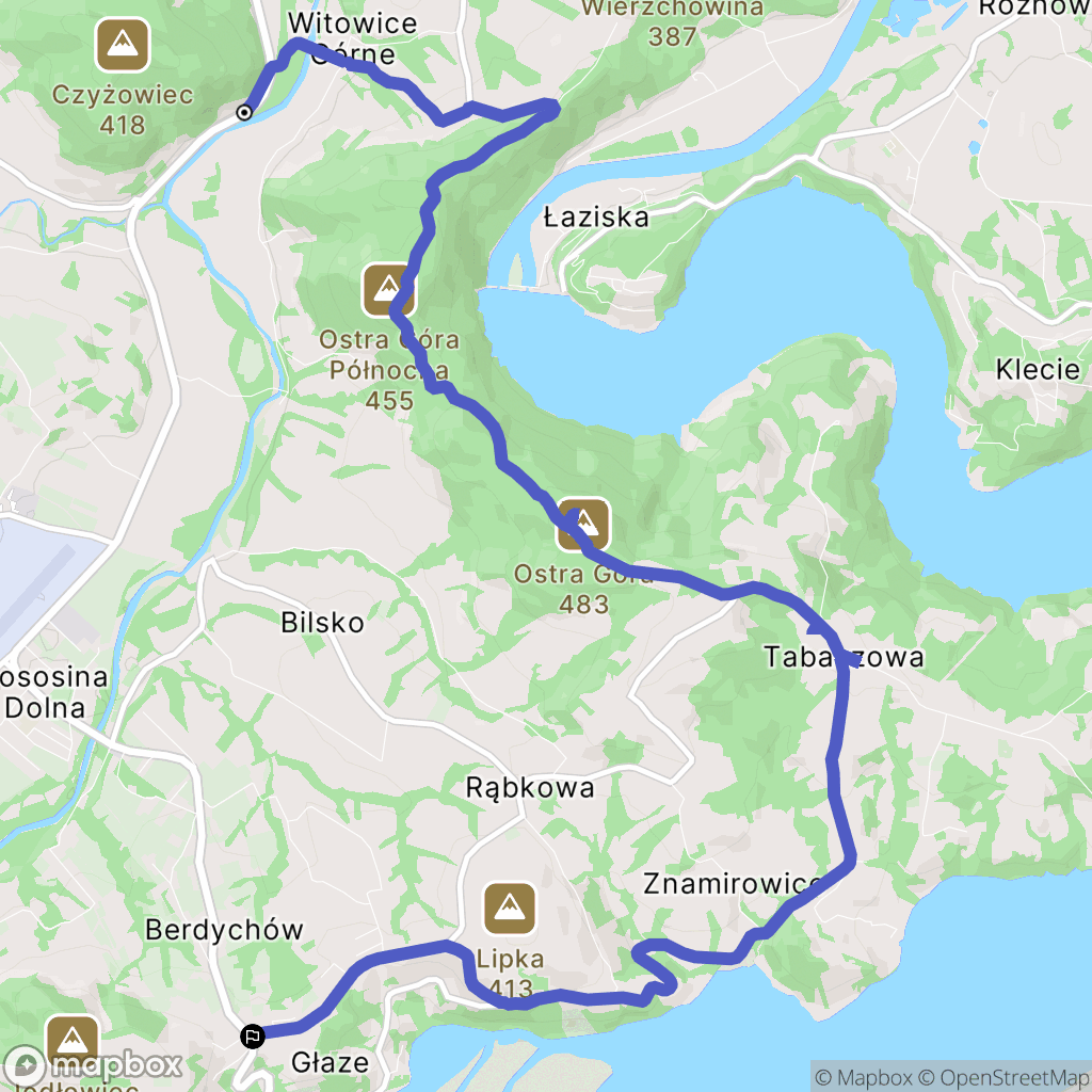 Witowice Górne: mapa trasy - Poland