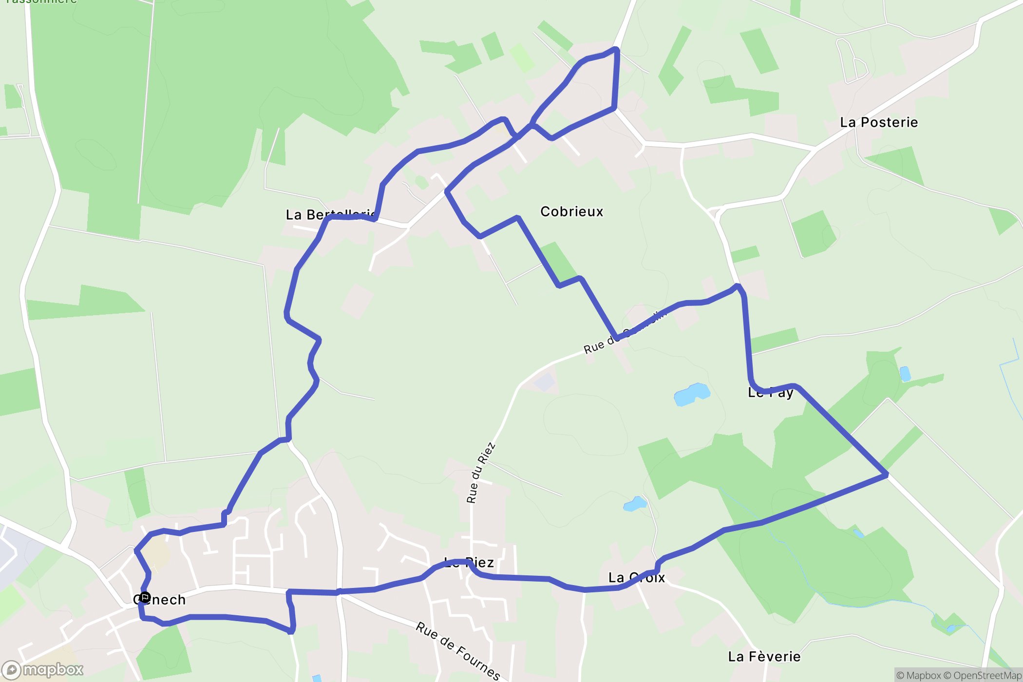 Genech : carte du parcours de randonnée - France