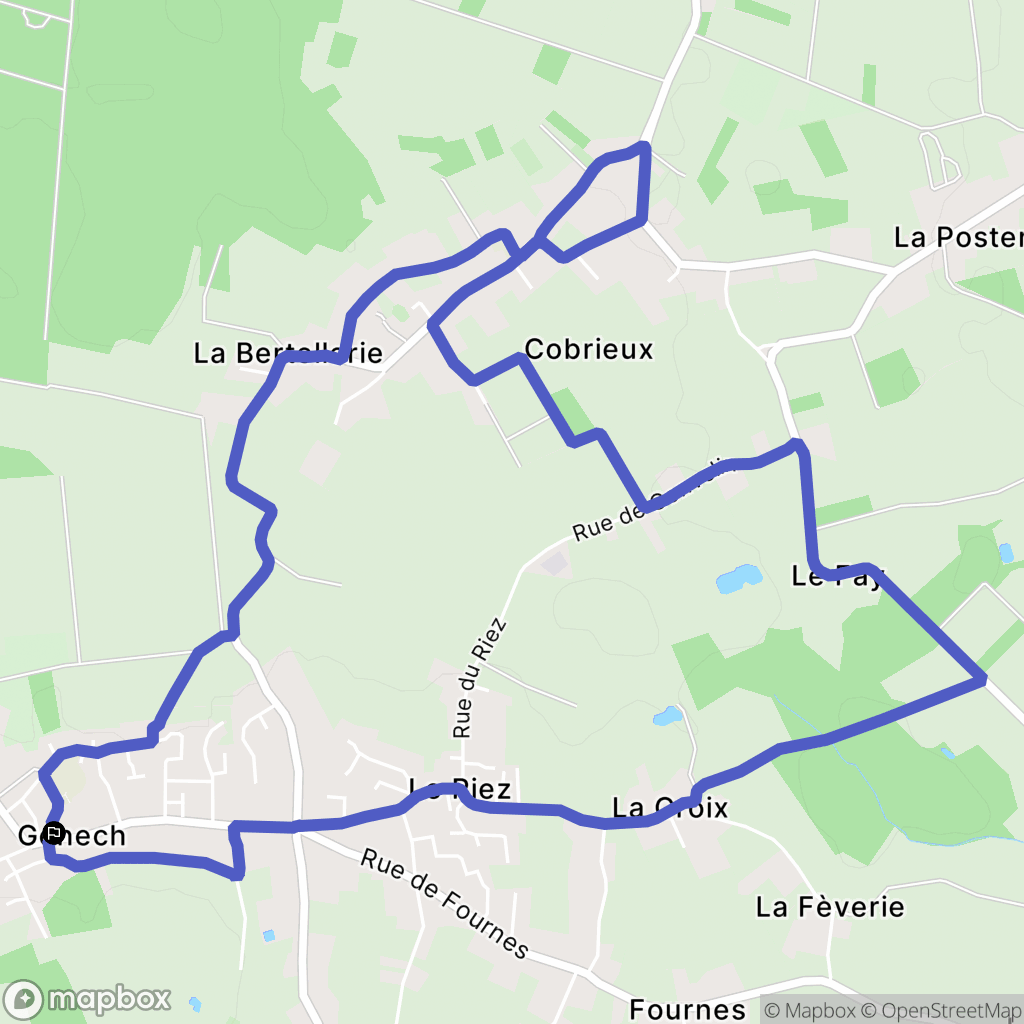 Genech : carte du parcours de randonnée - France