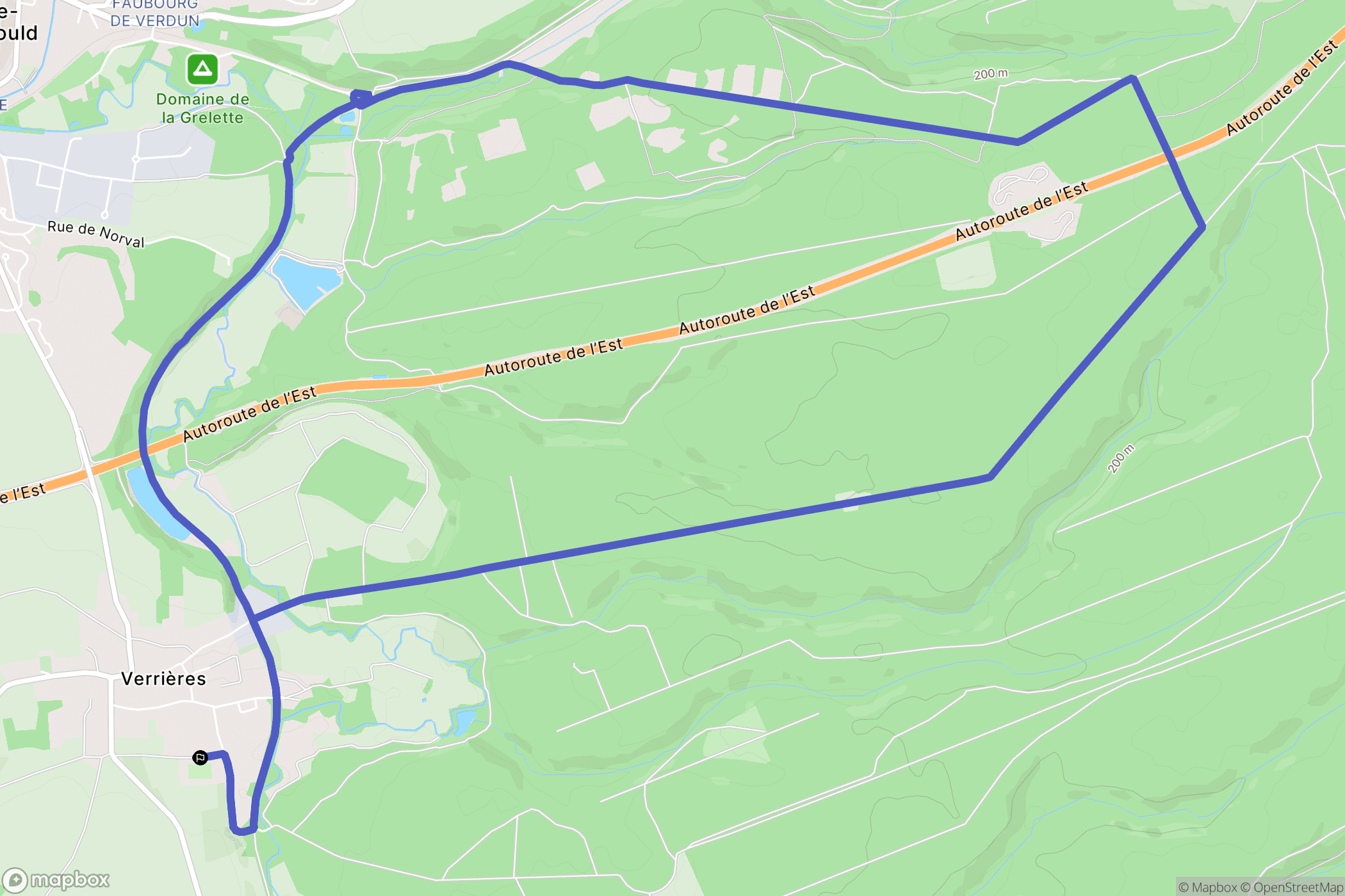 Verrières : carte du parcours de randonnée - France