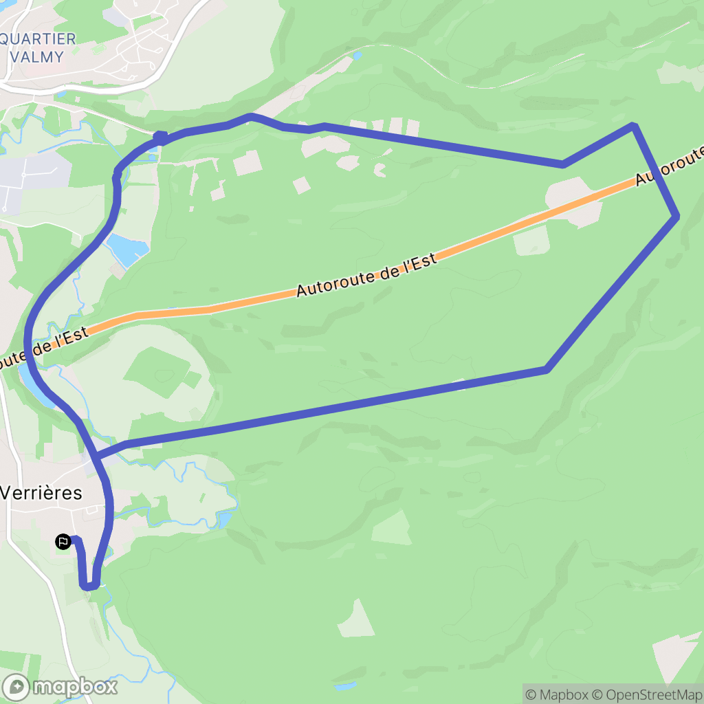 Verrières : carte du parcours de randonnée - France