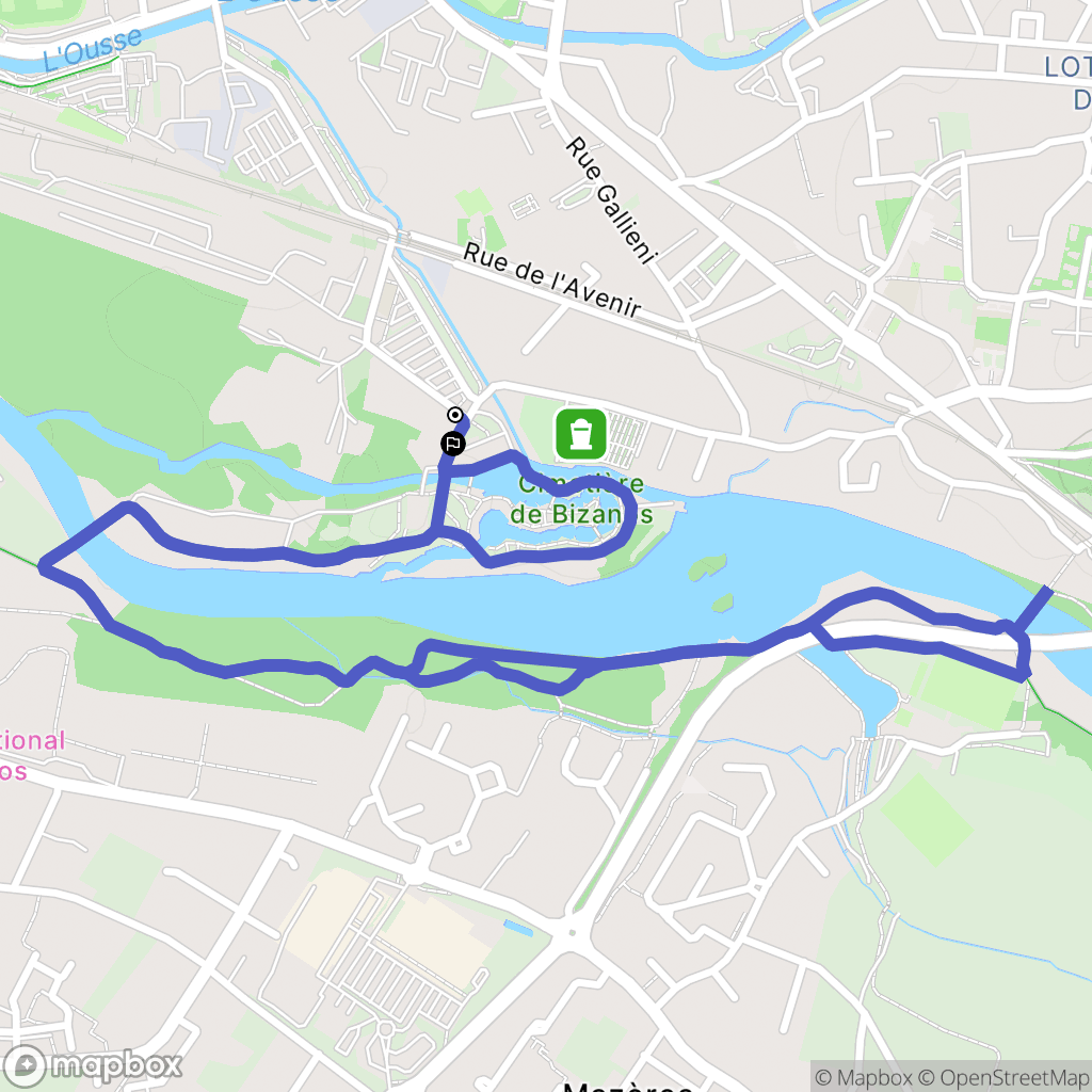 Bizanos : carte du parcours de randonnée - France