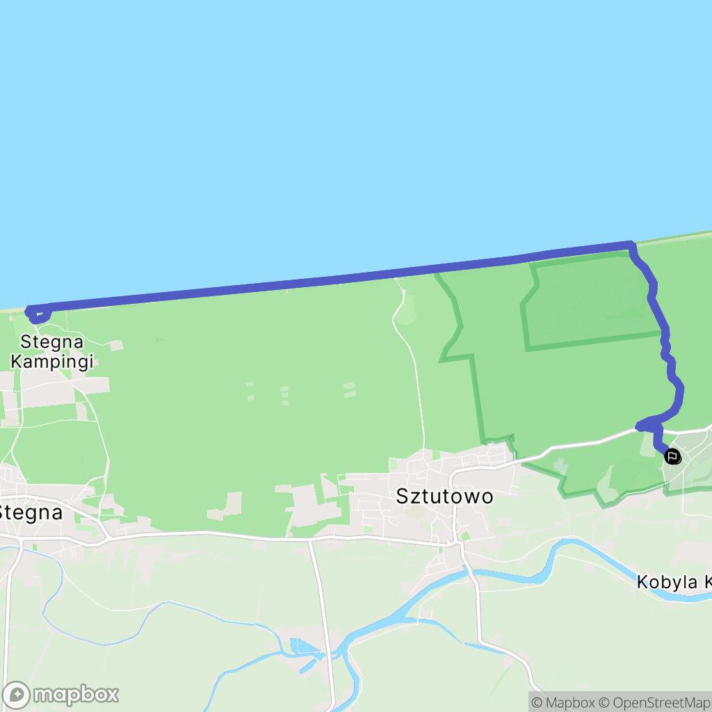 Kąty Rybackie: mapa trasy - Poland