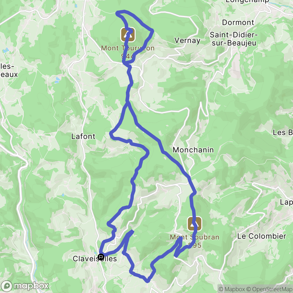 Claveisolles : carte du parcours de randonnée - France