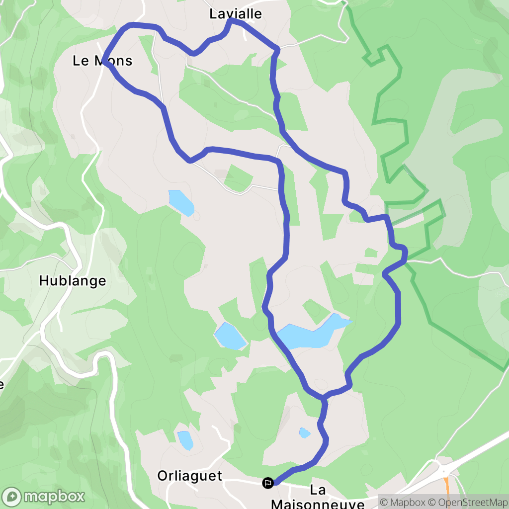 Gimel-les-Cascades : carte du parcours de randonnée - France