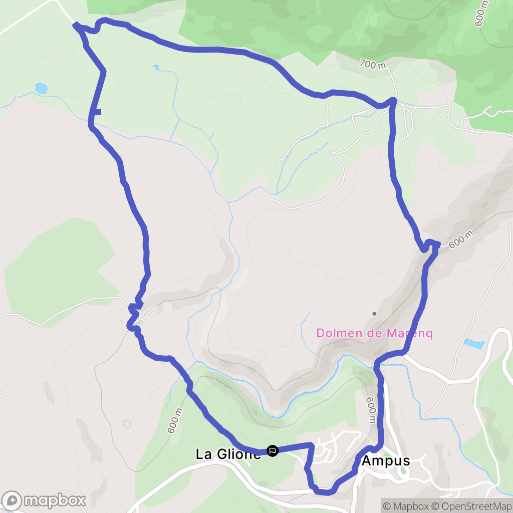 Ampus : carte du parcours de randonnée - France