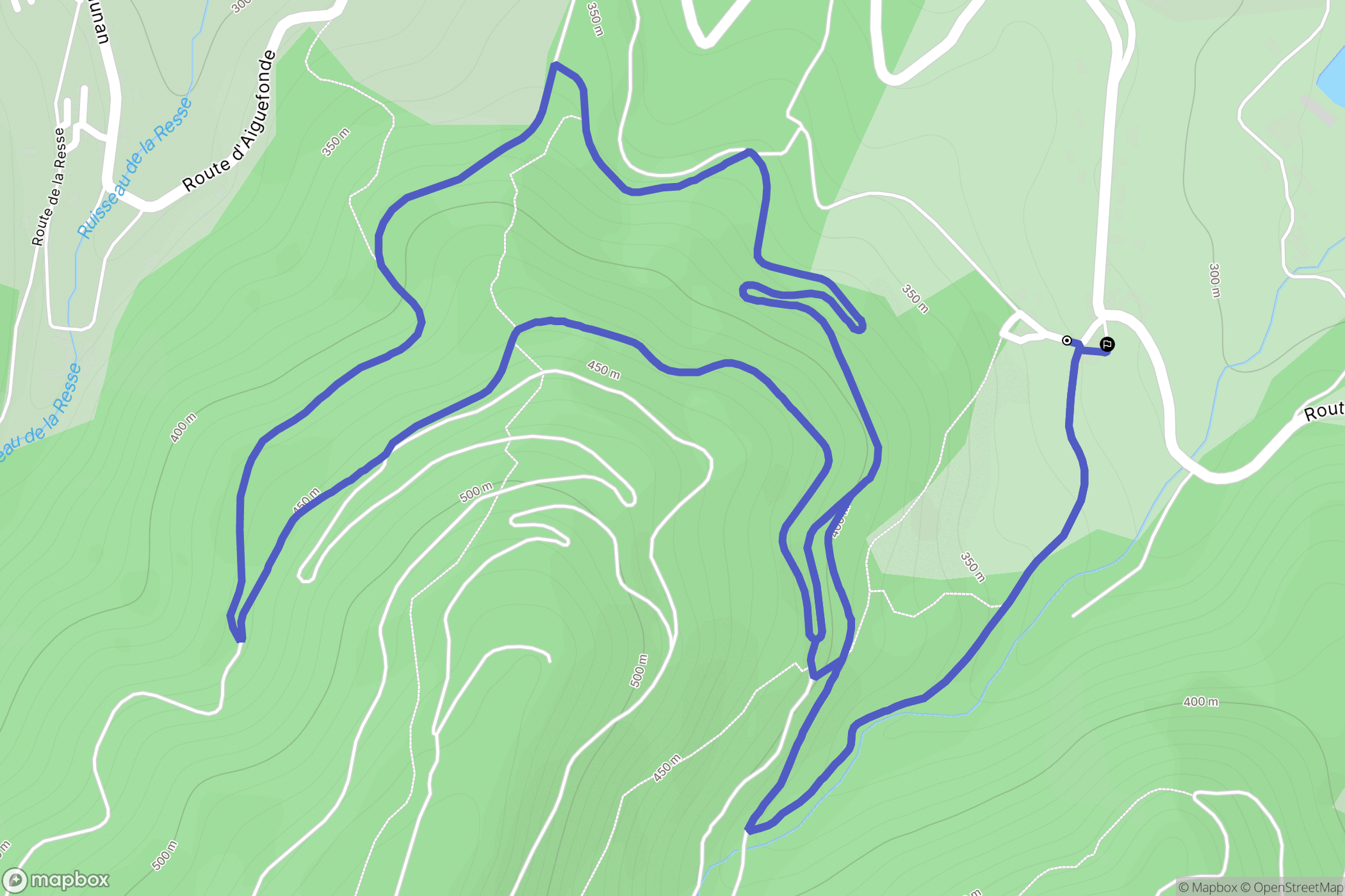 Labruguière : carte du parcours de randonnée - France