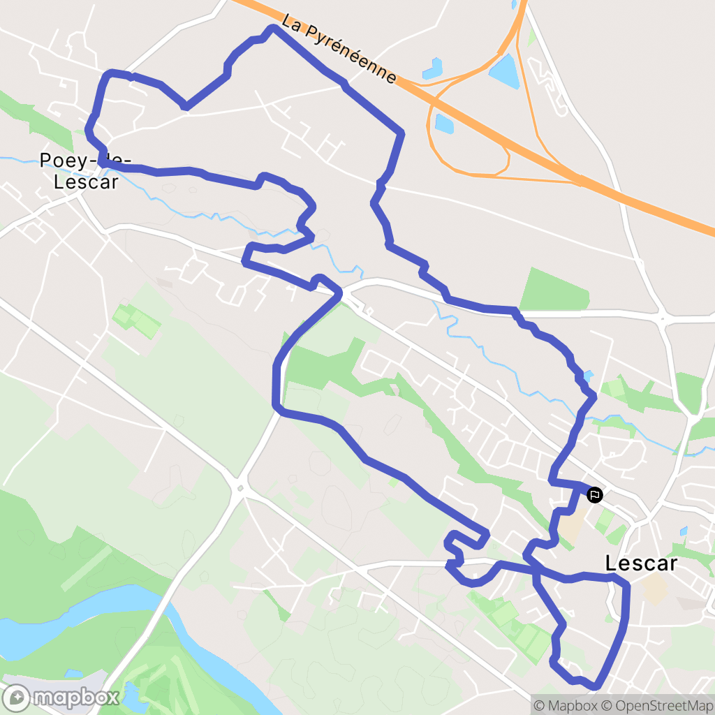 Lescar : carte du parcours de randonnée - France