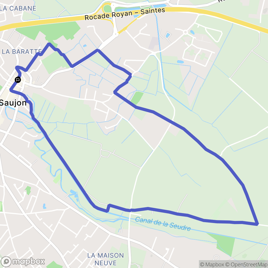Saujon : carte du parcours de randonnée - France
