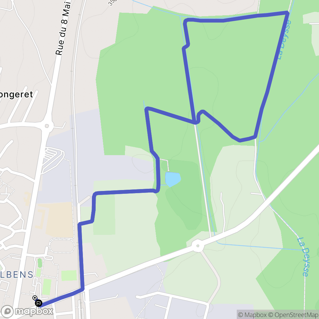Entrelacs : carte du parcours de randonnée - France