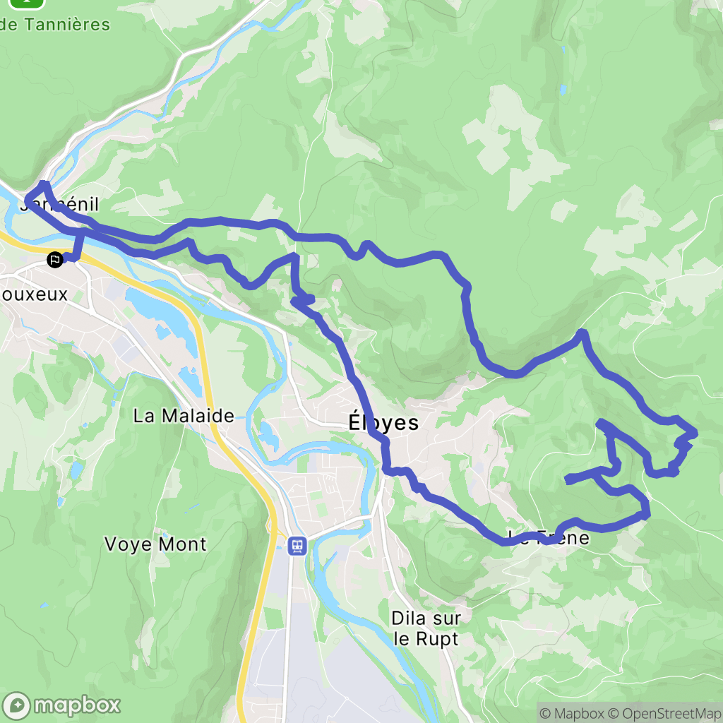 Pouxeux : carte du parcours de randonnée - France