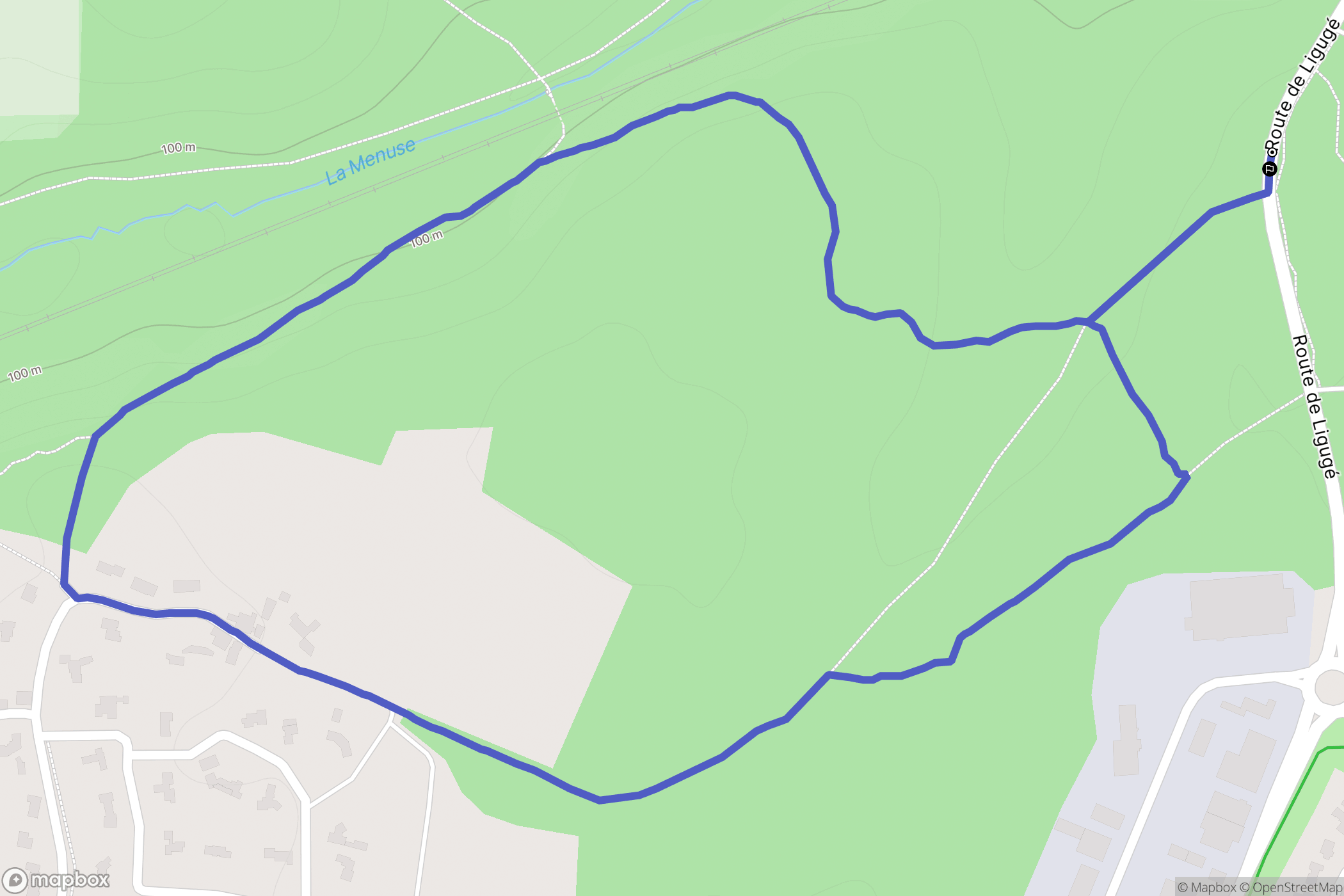 Ligugé : carte du parcours de randonnée - France
