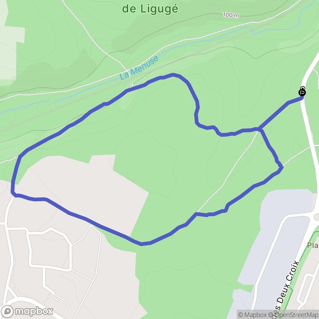 Ligugé : carte du parcours de randonnée - France