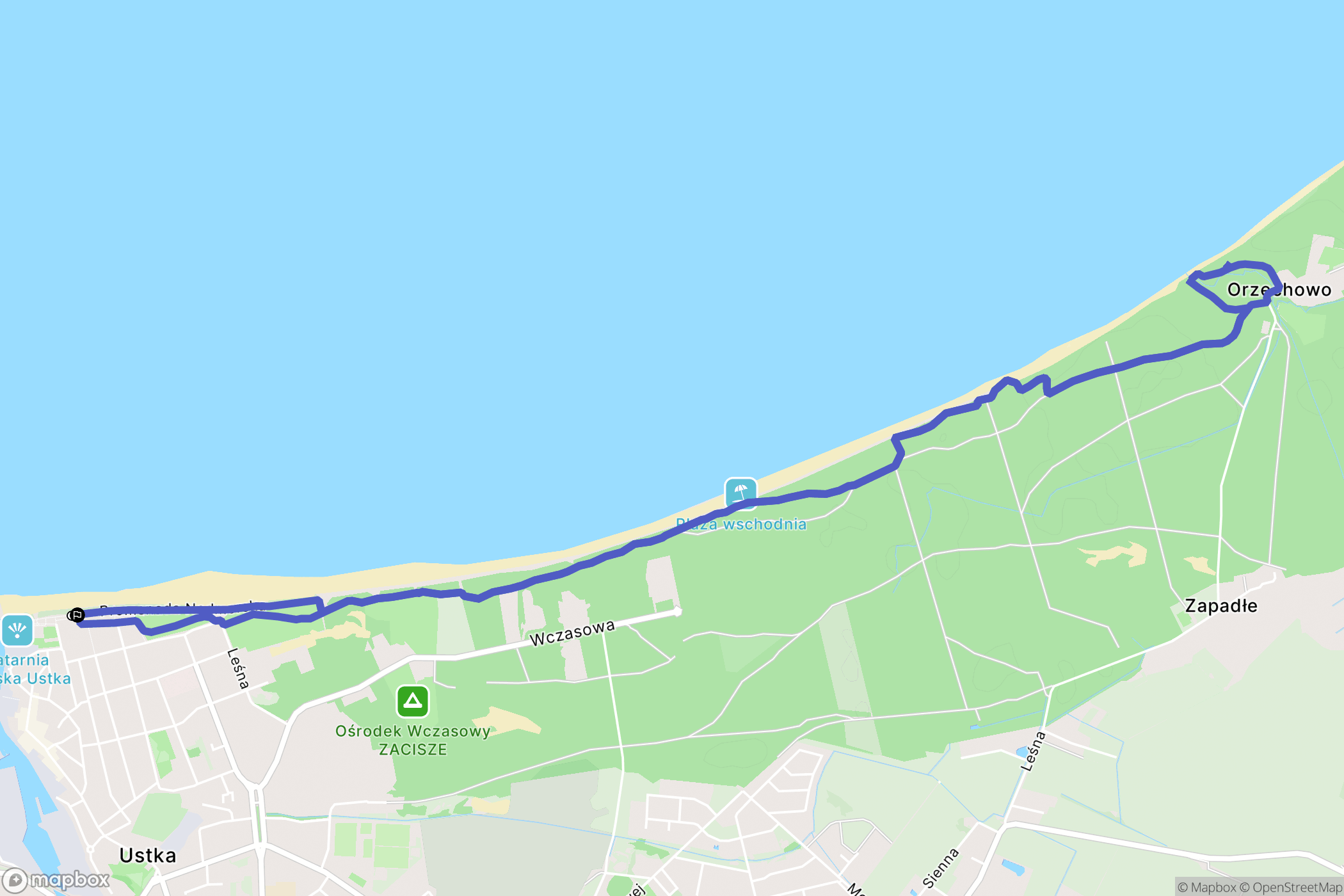 Ustka: mapa trasy - Poland