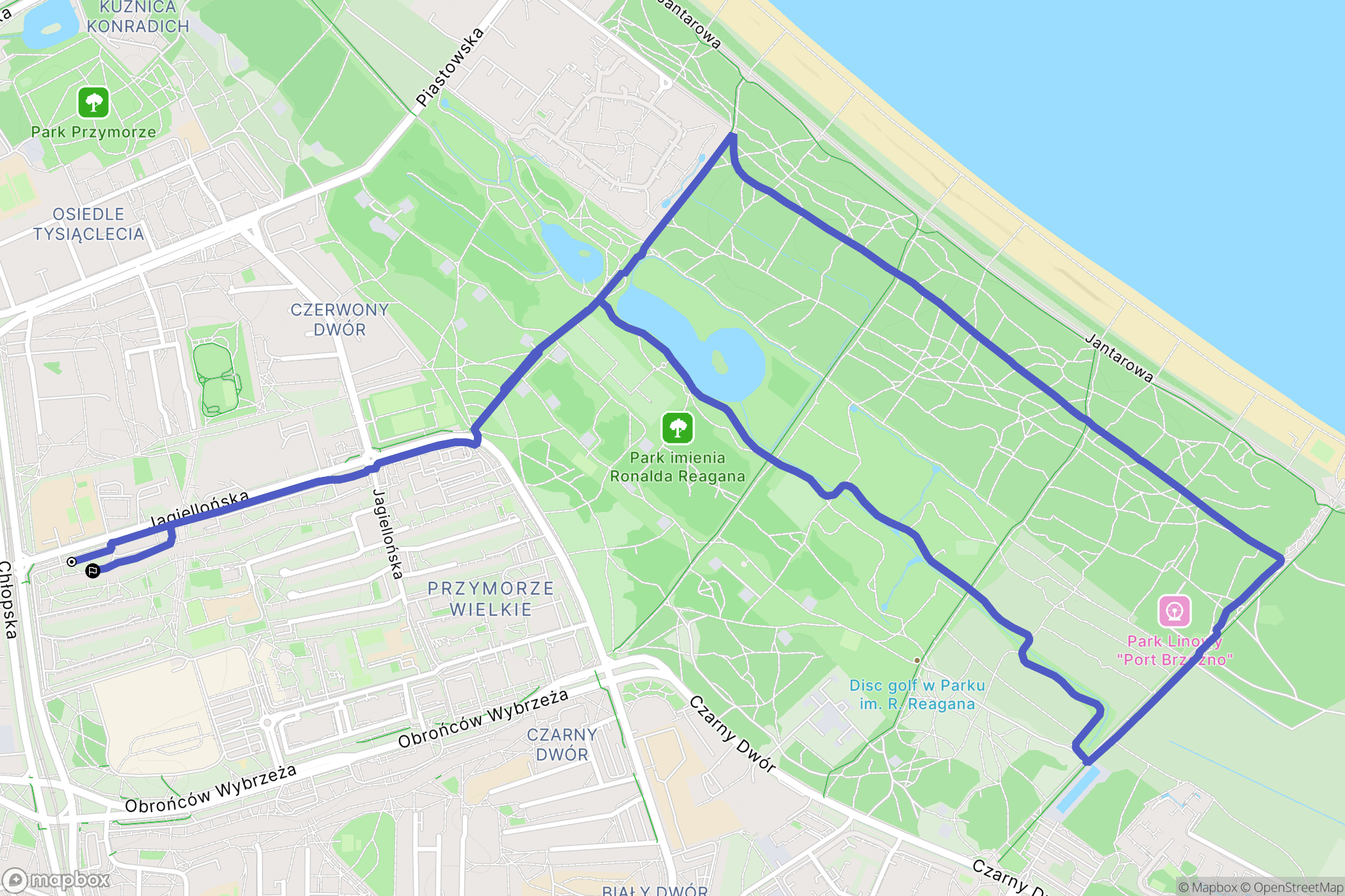 Gdańsk: mapa trasy - Poland