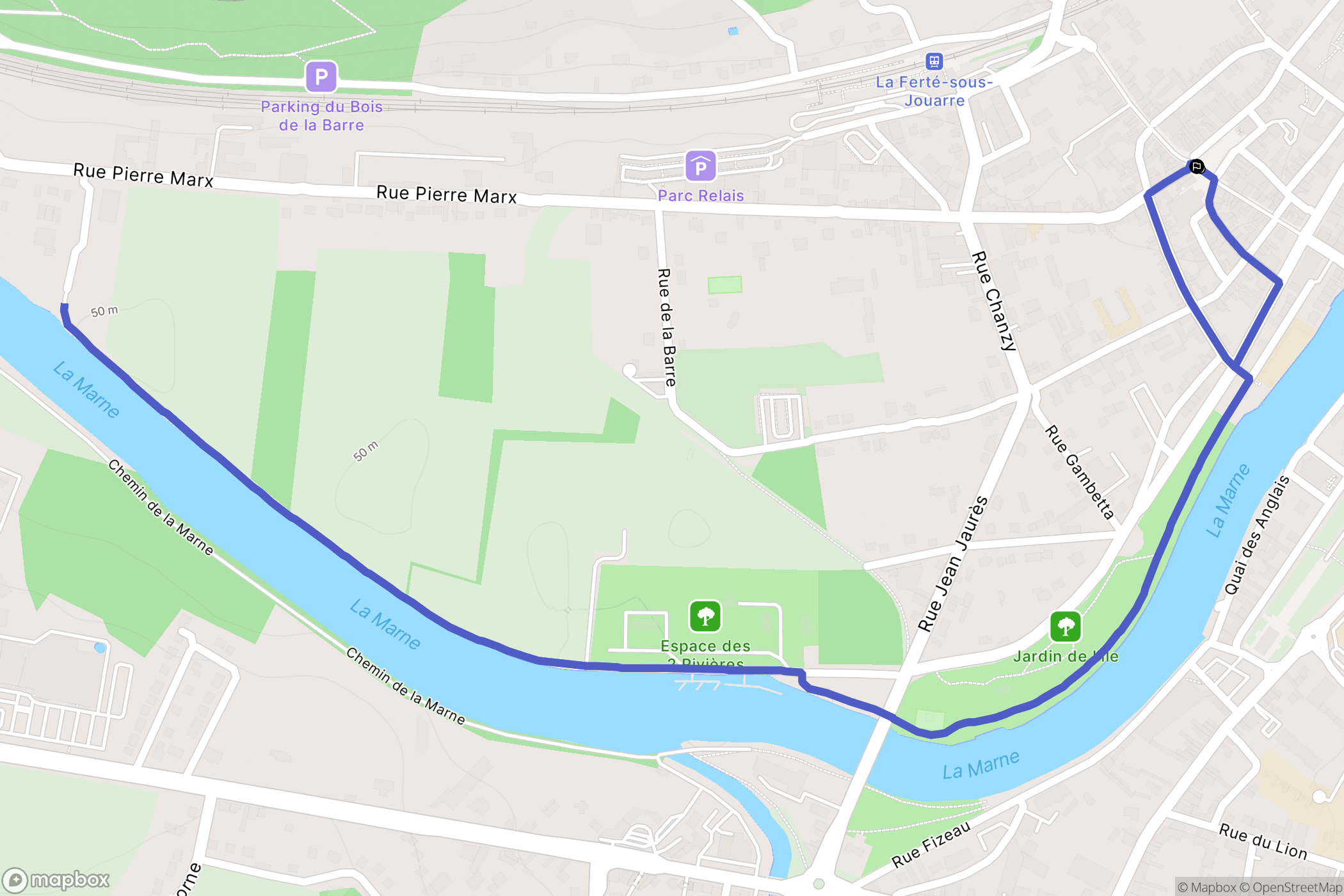 La Ferté-sous-Jouarre : carte du parcours de randonnée - France