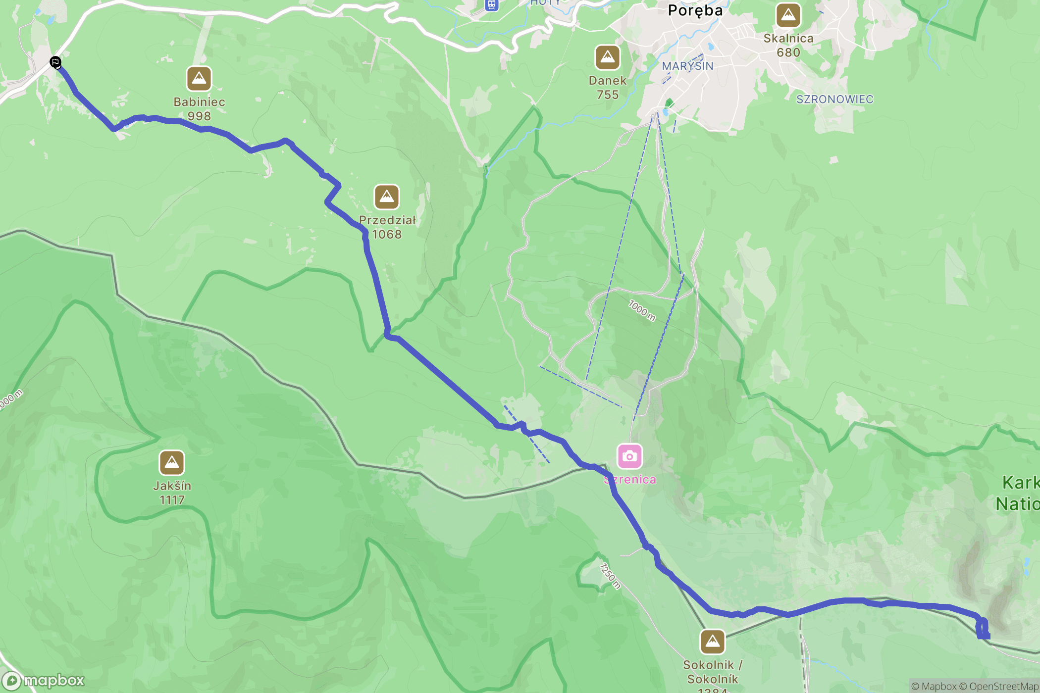 Szklarska Poręba: mapa trasy - Poland