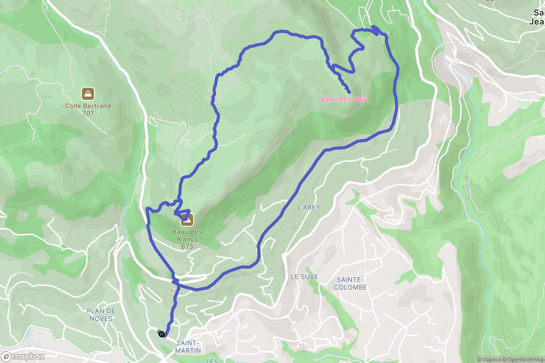 Vence : carte du parcours de randonnée - France