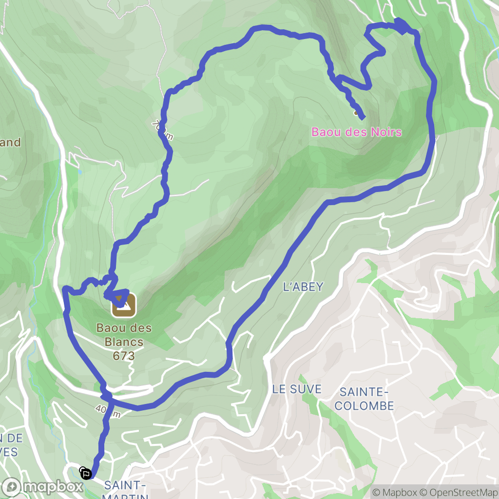 Vence : carte du parcours de randonnée - France